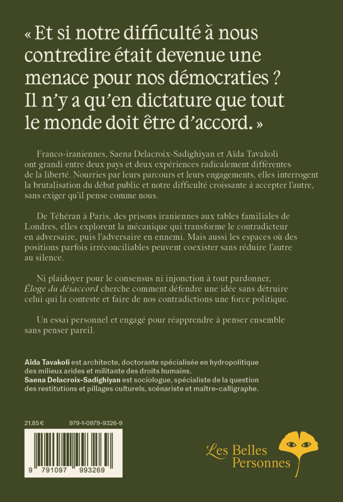 Quatrième de couverture d'Éloge du désaccord